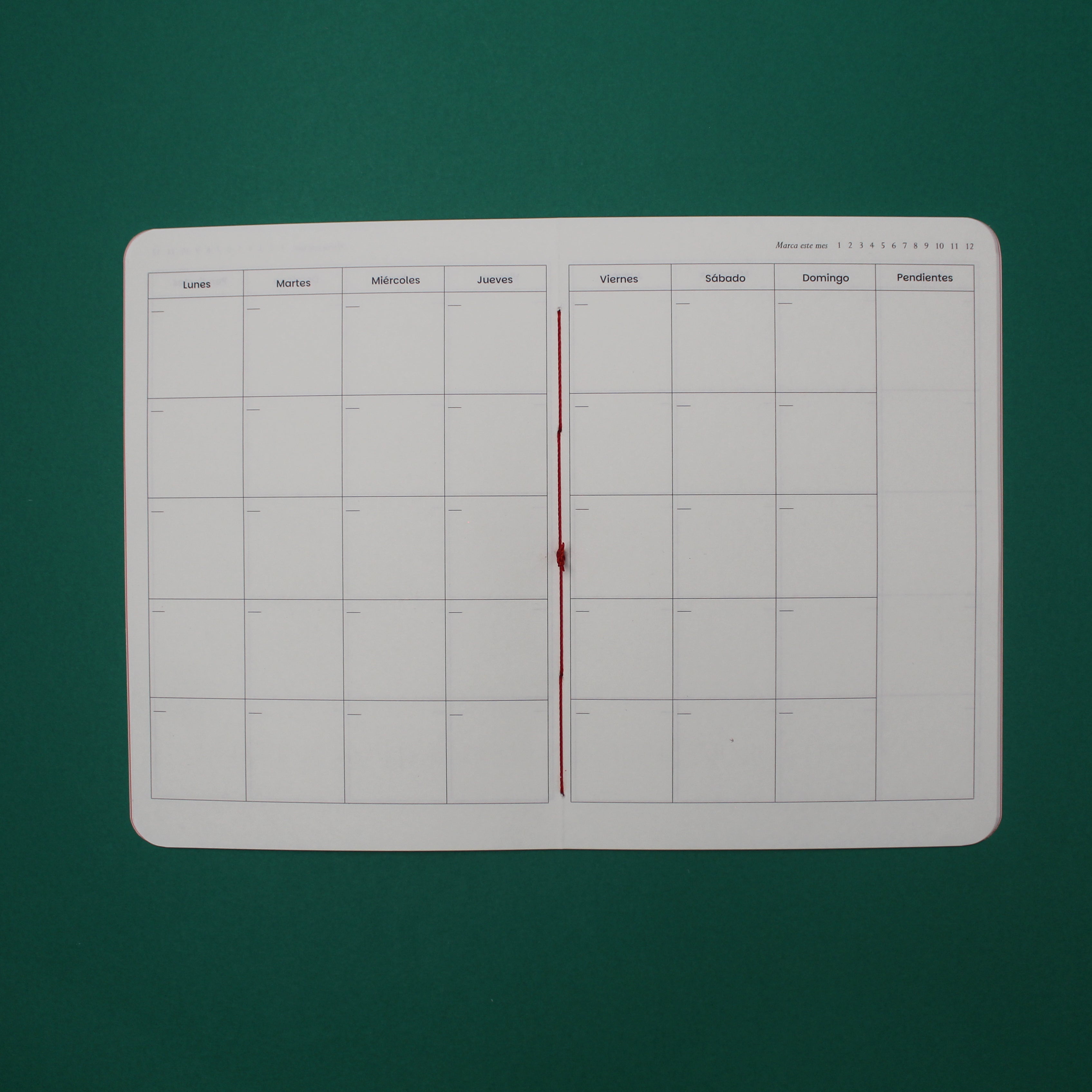 planner mensual 13 meses diseño interior papelería artesanal